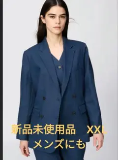 UNIQLO C プレミアムリネンジャケット 新品 ブルー メンズにも - メルカリ