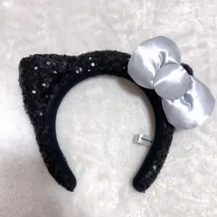 USJ ユニバ　キティちゃん ハローキティ　カチューシャ スパンコール 黒