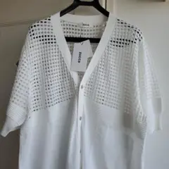 【タグ付き】ZUCCa　ズッカ　半袖　ロングカーディガン　メッシュ切り替え