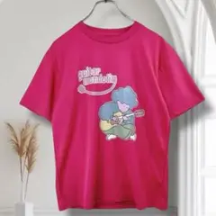 グリマー 音楽イラストTシャツ ピンク M ギター マンドリン バンド系 半袖