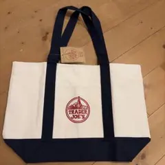 TRADER JOE'S トートバッグ ホワイト/ネイビー