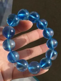 ⭐︎【高級】天然 アクアマリン ブレスレット 19.8mm 123.6g 