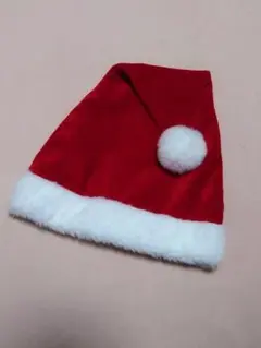 サンタ帽子 赤 フリース ポンポン付き