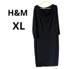 H&M ラメ入り　ブラック ワンピース US XL