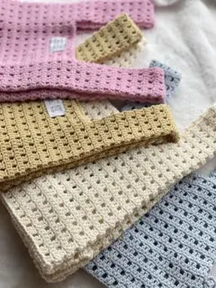 かぎ編みトートバッグ　サブバッグ　春夏アイテム　ハンドメイドバッグ　ブルー