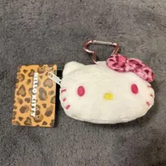 HELLO KITTY 猫の顔型ポーチ カラビナ付き