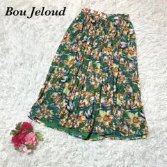 ブージュルード スカート風パンツ 38 マルチカラー 花柄 総柄 ウエストゴム