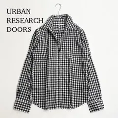 美品☆アーバンリサーチドアーズ 長袖シャツ ギンガムチェック 黒白