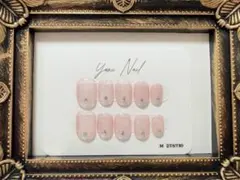 透け感　水光 ちゅるん　ピンクラメネイルチップ Mサイズ 入学式 卒業式