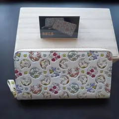 SNOOPY 財布 スヌーピーの吉祥花づくし 浅草文庫 高級牛革製長財布