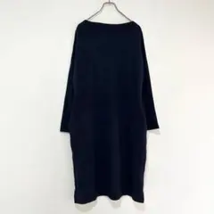 n1453【アーバンリサーチ】ドアーズ ボートネック ニットワンピース ネイビー