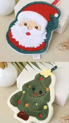 クリスマス タオルハンカチ 2枚セット サンタ ツリー