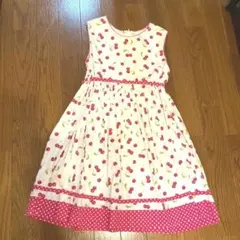 130 さくらんぼ柄 ノースリーブワンピース　マザウェイズ