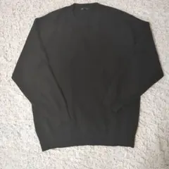 GU スムースニットクルーネックセーター 黒 Lサイズ