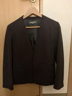 A day in the life ダークブラウン ノーカラージャケット 40