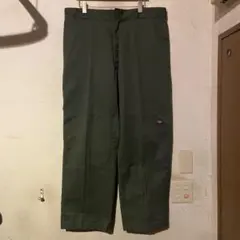 Dickies ダブルニー ワイドワークパンツ カーキ グリーン 極太サイズ