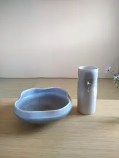 陶器 花器 2点セット フラワーベース