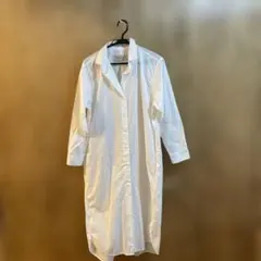 大幅値下▶︎底値最終▶︎nano universe▶︎ホワイト 長袖 シャツワンピース