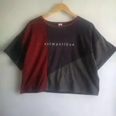 【美品】179/WG ニコルクラブ 配色切り替え 刺繍ロゴTシャツ Fのサムネイル