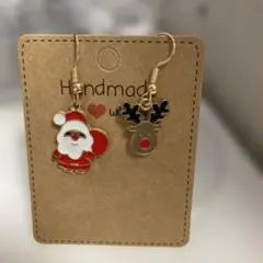 ハンドメイド サンタ トナカイ ピアス