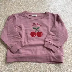チェリー刺繍 トレーナー ピンク　95cm Sophitica
