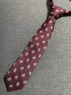 BRICK HOUSE バーガンディ ペイズリー ネクタイ