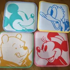 ディズニー 4大キャラクター 夏用ざぶとん 4枚セット