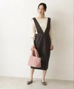 ナチュラルビューティーベーシック【S】Ｉラインジャンパースカート フェミニン