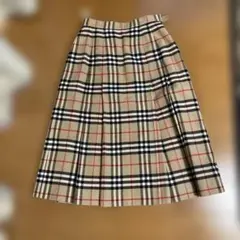 BURBERRY 膝下プリーツスカート ノバチェック ウール ヴィンテージ