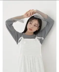 袖シアープルオーバー　フリーサイズ　サックス