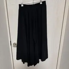 黒 ロングスカート ウエストゴム フレアスカート マキシ丈のサムネイル