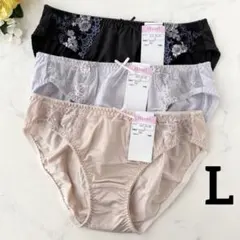 トリコットショーツ　レース　まとめ売り　Lサイズ　3枚　レディースショーツ