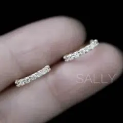 new【シルバー】ステンレス　ジルコニア　ラインフープピアス12mm