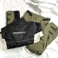 ◯ホンダ×RSタイチ ライディングパンツ カーキ ウィンドブレーカー セット Lのサムネイル