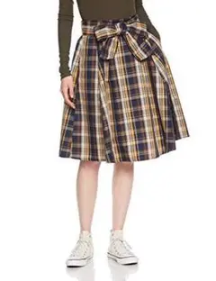 チェックスカート earth music&ecology イエロー