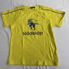 クレードスコープ 恐竜サッカーユニホーム刺繍 ラグラン袖　黄色イエローTシャツ