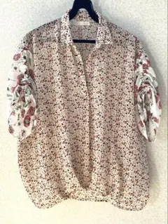 AS KNOW AS PINKYフラワープリント 半袖シャツ