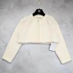 【新品】セルフォード CELFORD オフホワイト ショートファーカーディガン