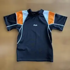 FILA ラッシュガード サイズ140 黒/オレンジ