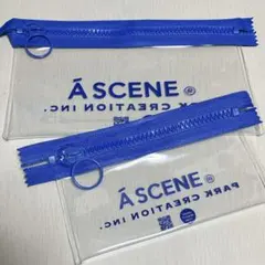 A SCENE エーシーン PVC フラットポーチ 大小2つセット