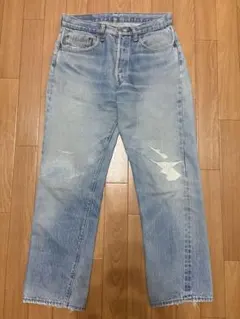 Levi's 501 ストレートデニム ボタンフライ ライトブルー