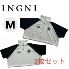 INGNI ハーフZIP ショート丈トップス 2枚セット M 白黒 グレー