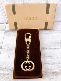 GUCCI ゴールド ダブルGロゴ キーホルダー