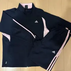 adidas 紺×ピンク ジャージ上下