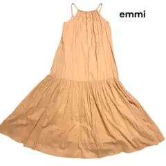 emmi ワッシャーフレアーワンピース ロング フレア ライトブルー S