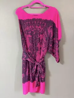 【BCBGMAXAZRIA】アシメントリーチュニック ワンピース レース柄ピンクのサムネイル
