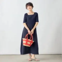 NOLLEY'S sophi フィット＆ギャザースクエアネックニットワンピースのサムネイル
