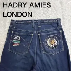 HARDY AMIES LONDON デニム パンツ 刺繍 濃紺 サイズ 82Ｌ