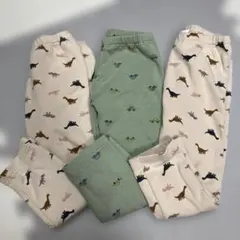 UNIQLO キッズ 裏起毛パンツ 3枚セット 100cm 恐竜 車