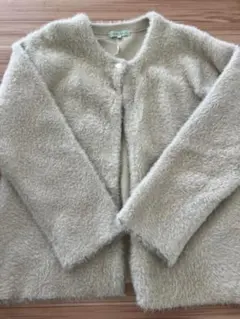 アウターベージュ L シャギーカーディガン　フェザーニットカーディガン　ふわふわ
